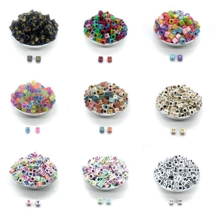 Lansungkirim- 450Gram Mote Manik Huruf 6X6 Kotak Persegi