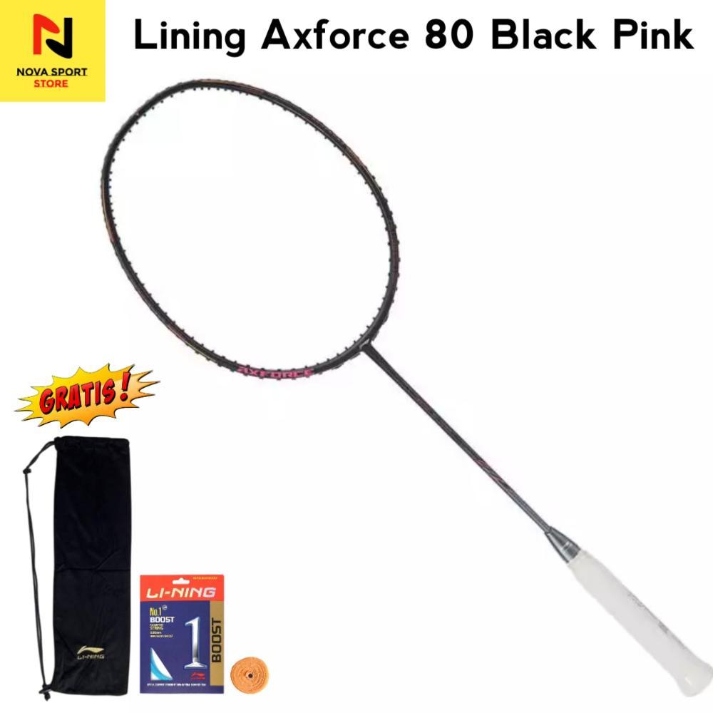 Lining Raket Badminton Ax Force 80 Black Pink