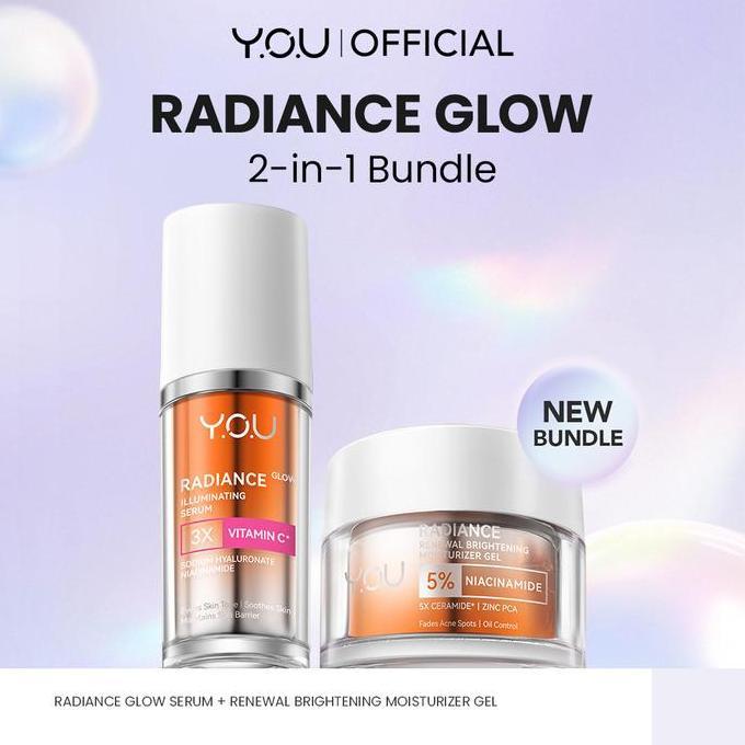 Cantikjamin [Free Gift] Paket Skincare Set 2In1 You Radiance Glow Dengan Serum, Krim, Eye Serum, Dan