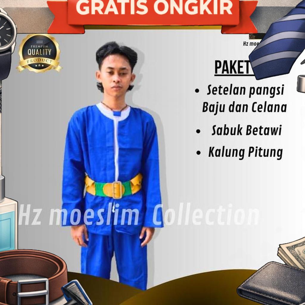 Setelan Baju Pangsi Betawi Dan Sabuk Betawi Pakaian Adat Betawi Anak Sampai Dewasa Baju  Adat