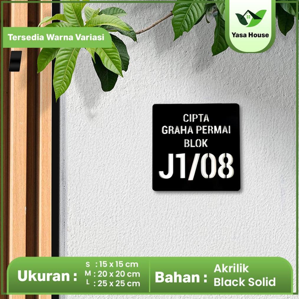 PLAT NOMOR RUMAH AKRILIK / NOMER RUMAH ACRYLIC DESAIN MINIMALIS