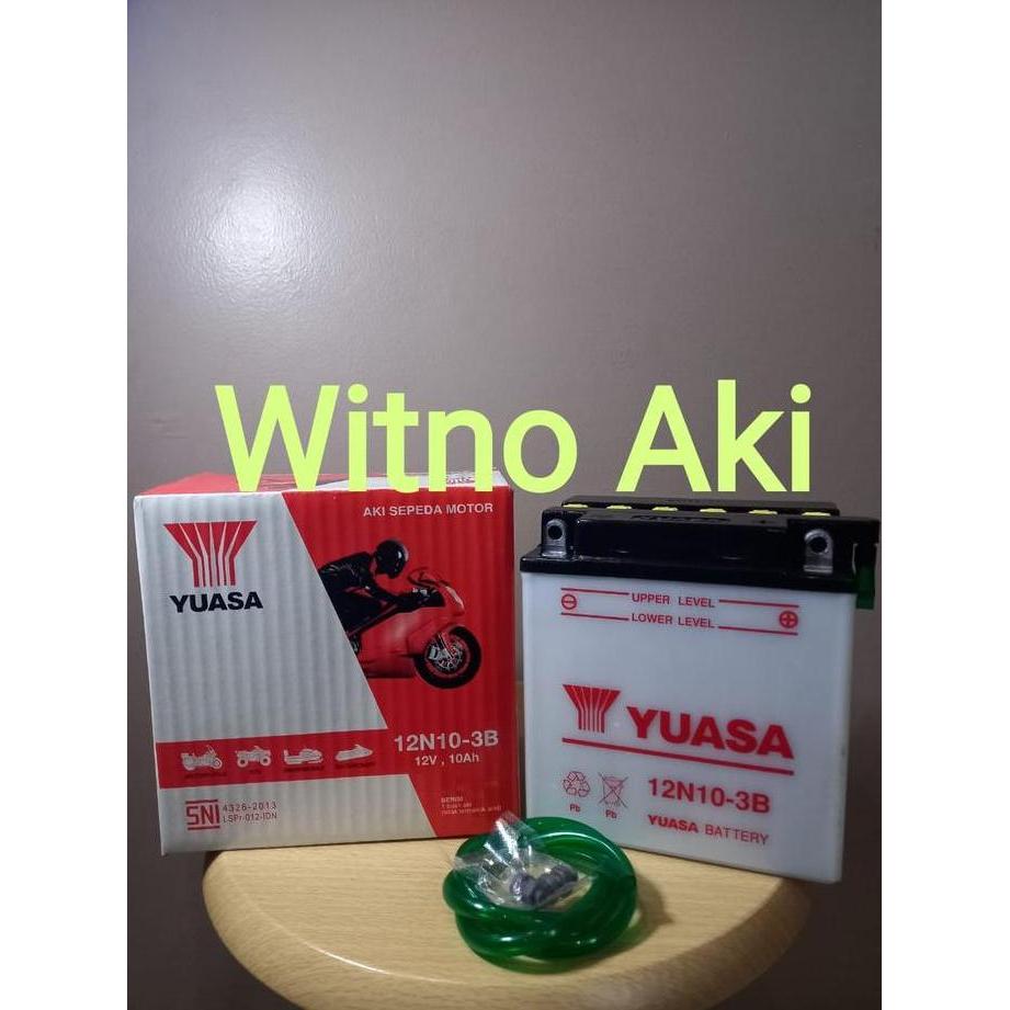 Aki motor viar/tossa 12n10-3b yuasa basah Terlaris