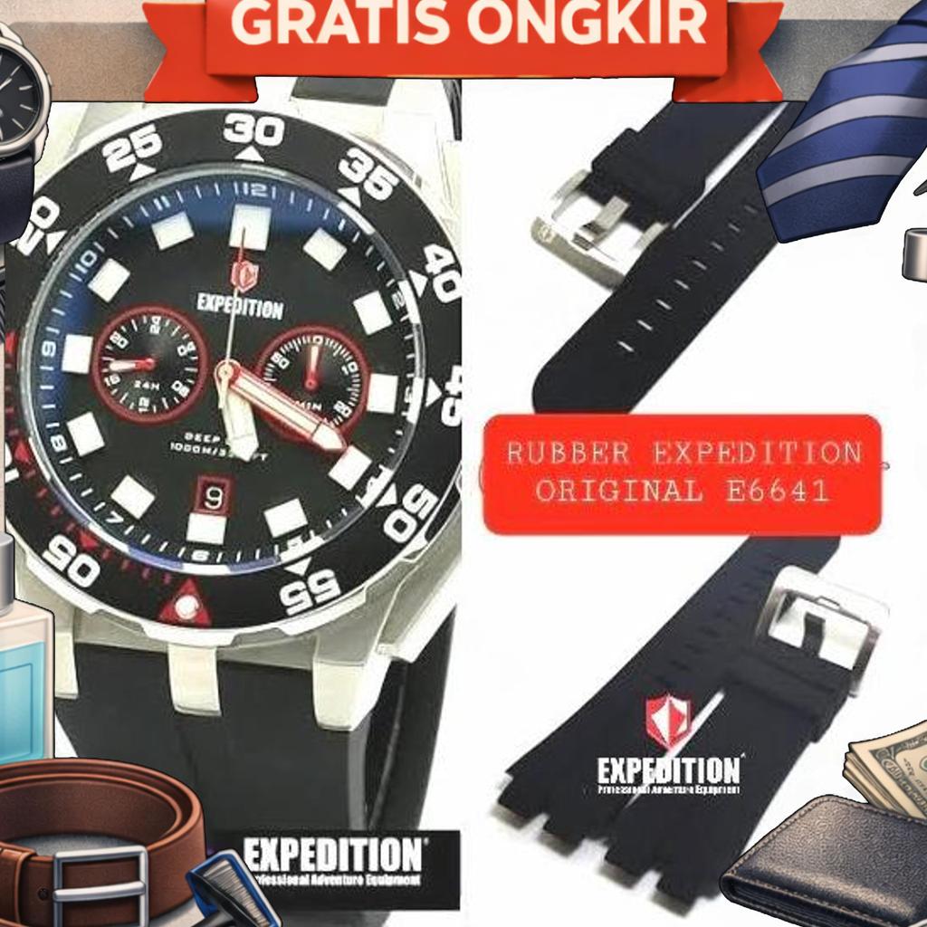 Tali Karet Rubber Expedition Original E6641 E 6641 Mc Tali Jam Tangan