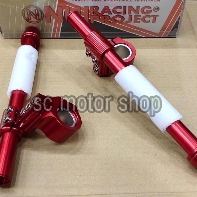 Stang jepit NUI racing full cnc + jalu stang 26-33mm satria fu-vixion Terlaris