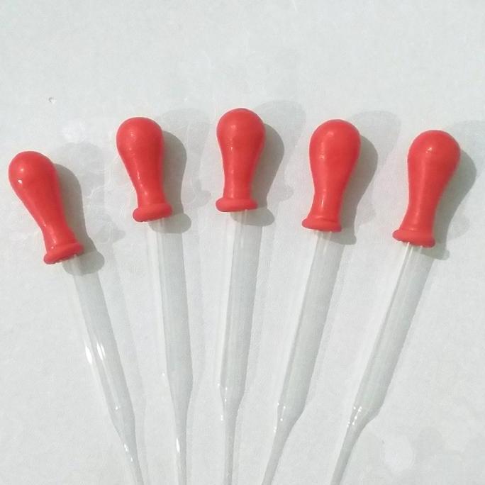 pipet tetes kaca 9cm karet merah isi 100pcs/box