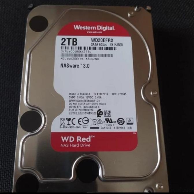Hdd/Hardisk 3,5 internal 2TB WD RED SATA NASware 3.0 Server