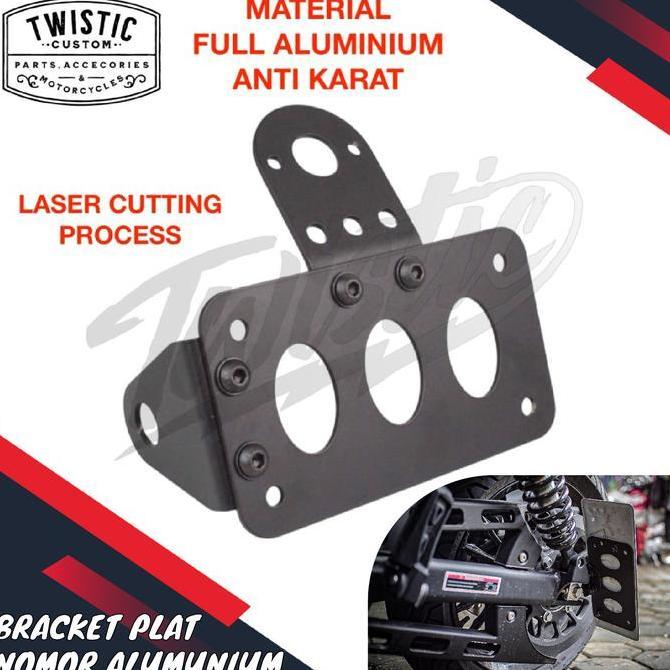 Bracket Breket Dudukan Plat Nomor Nopol Samping Belakang Aluminium Motor W175 Benelli Patagonian Eag