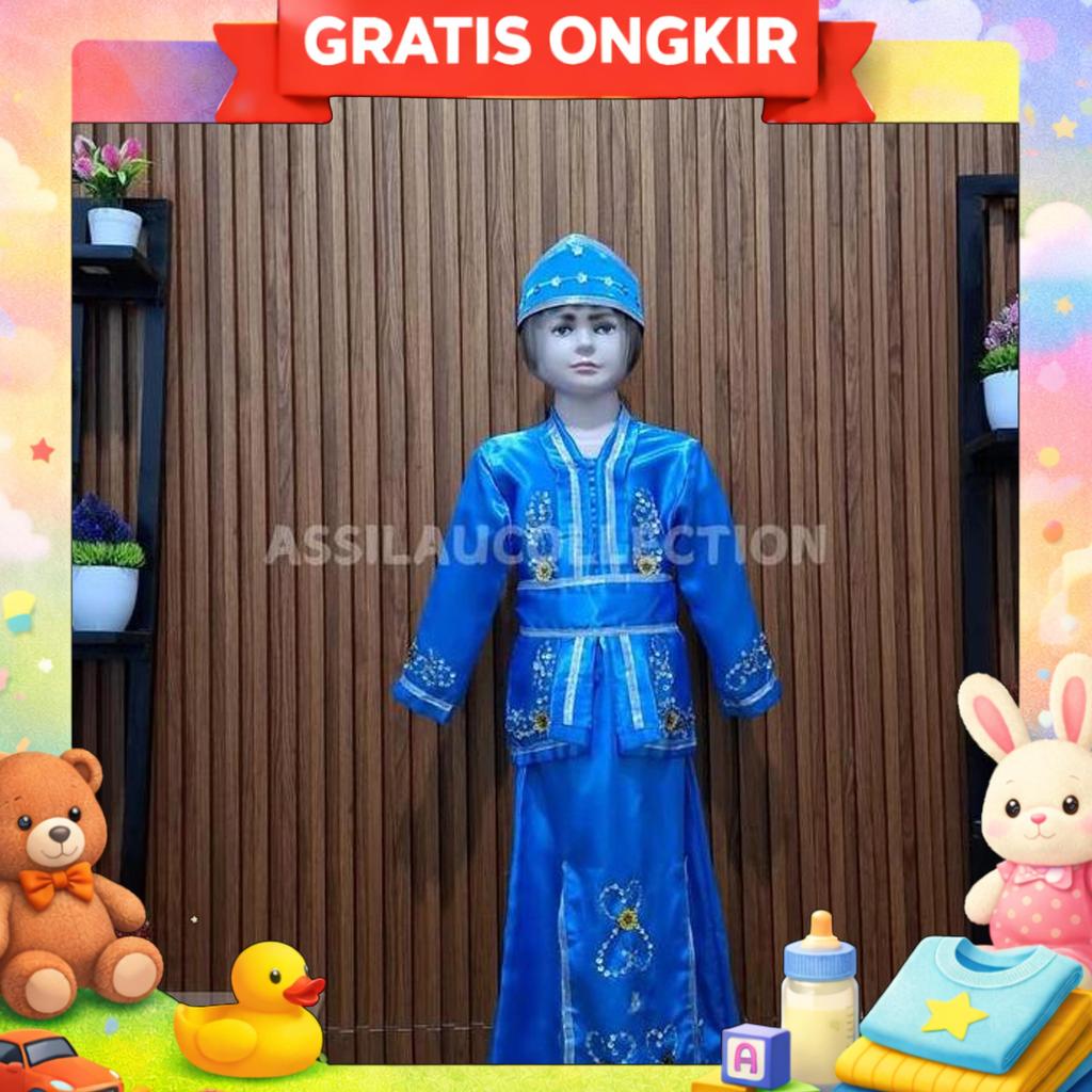 Baju Adat Anak Sulawesi Utara/Manado Satuan (Laki/Cewek) Pakaian Aksesoris