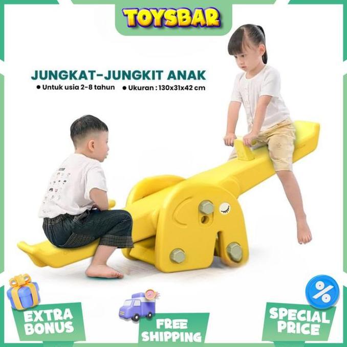Thebest- Mainan Jungkat Jungkit Mainan Anak Jungkat Jungkit Rocking Horse Bahan HDPE Jungkat-Jungkit