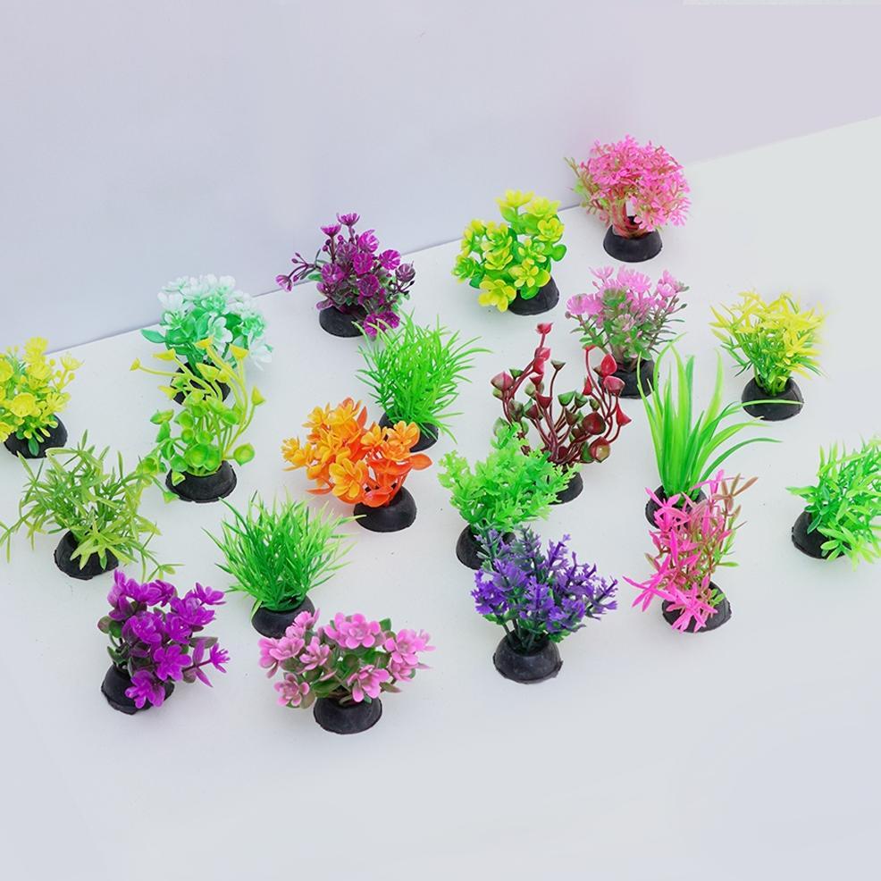 Bisa Cod Kak Tanaman Hias Akuarium Miniatur Dekorasi Daun Bunga Plastik Hiasan Akuarium Aquascape Ar