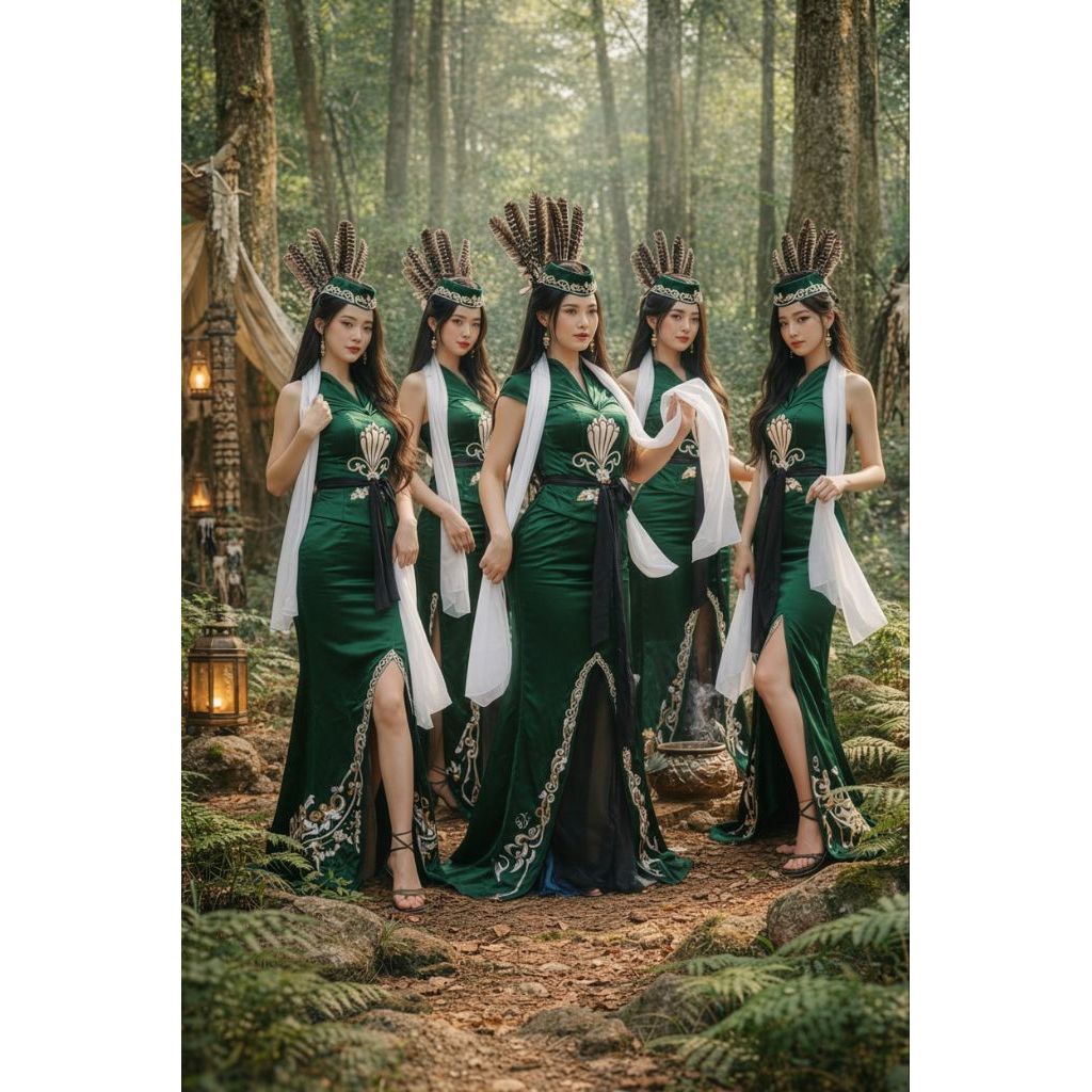 baju adat dayak wanita dewasa fullset