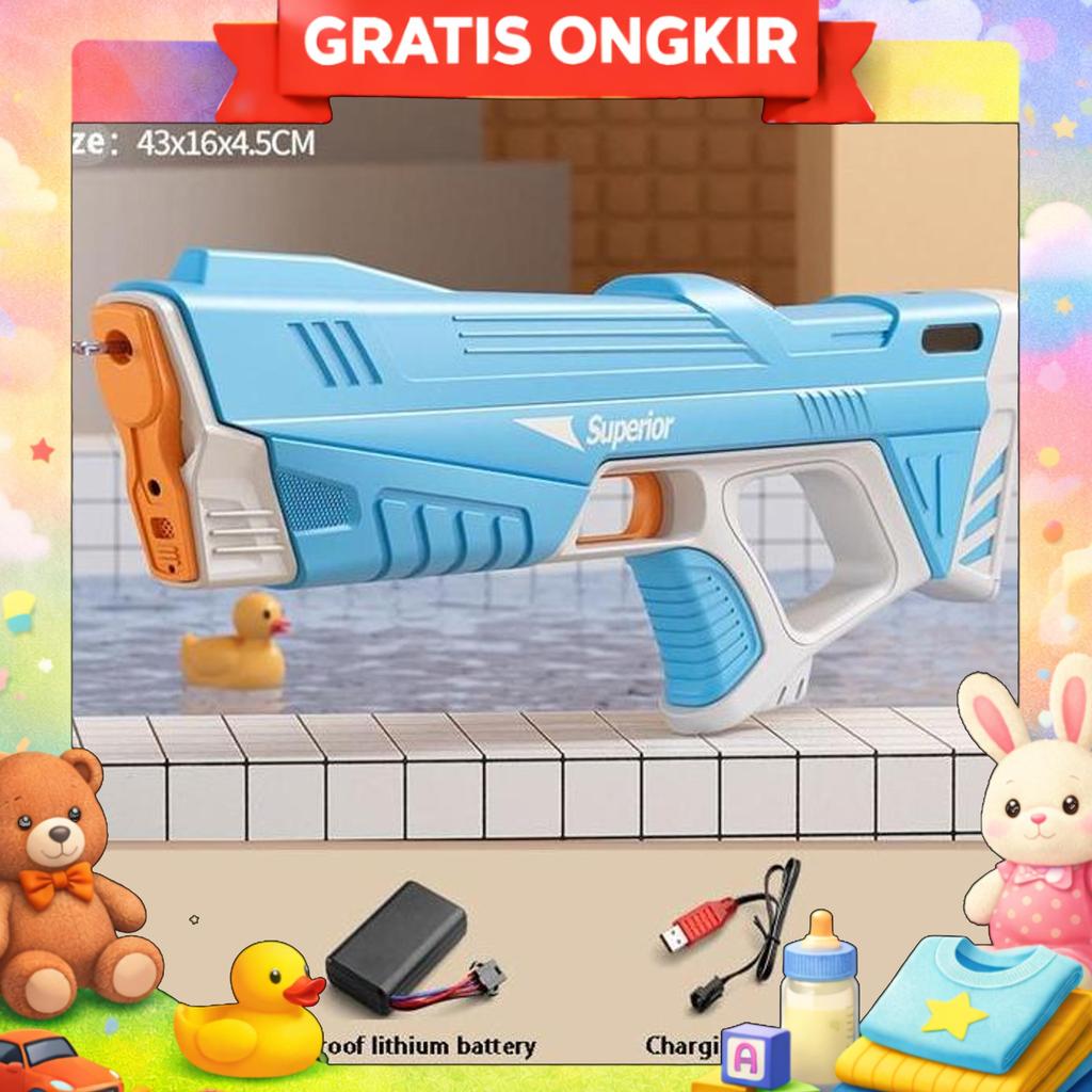 Pistol Air Elektrik Mainan Anak Water Gun Tembakan - Electic Water Gun