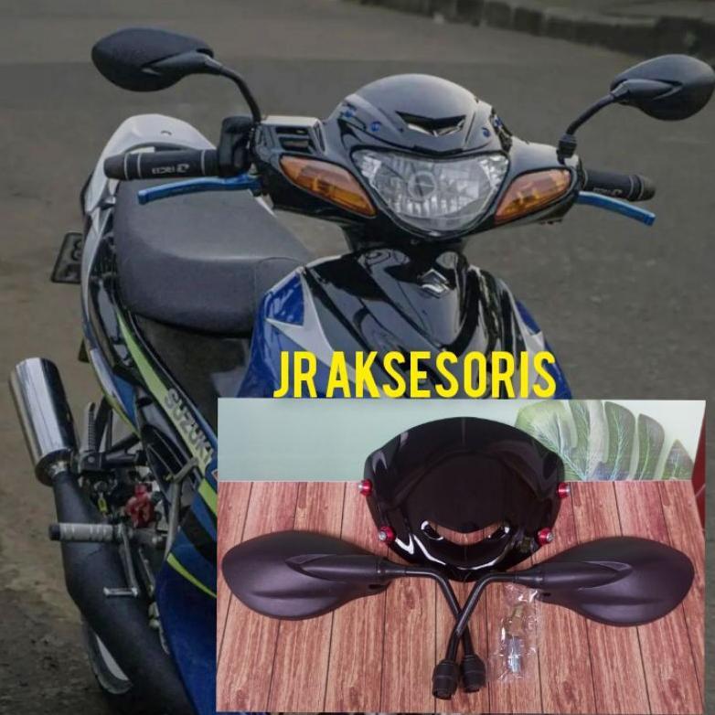 Harga Miring Paket Variasi Visor Plus Spion Satria Hiu