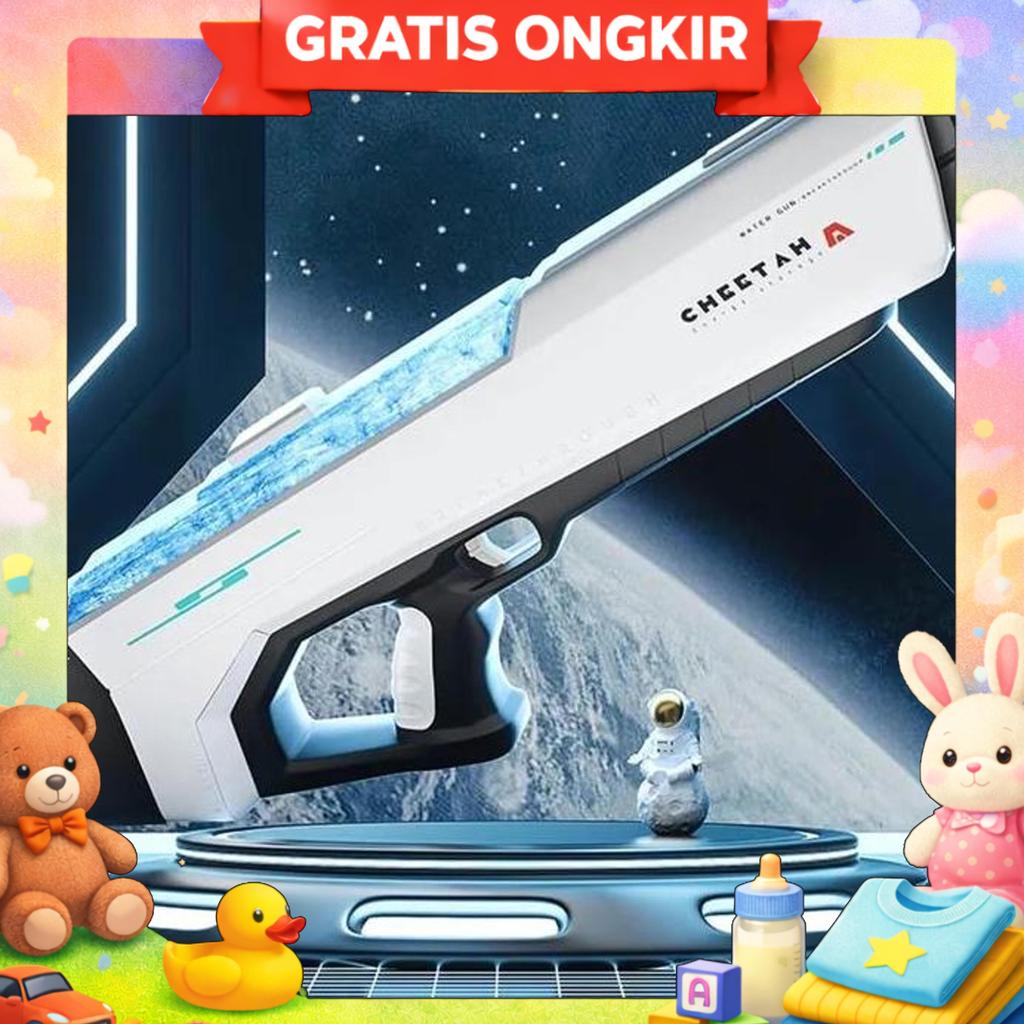 Mainan Watergun Elektrik Otomatis  - Water Gun Elektrik Cheetah