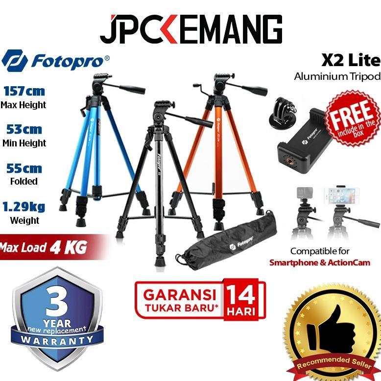 Fotopro X2 Lite Aluminium Tripod Kamera Smartphone Action Cam Tripod HP Garansi Resmi