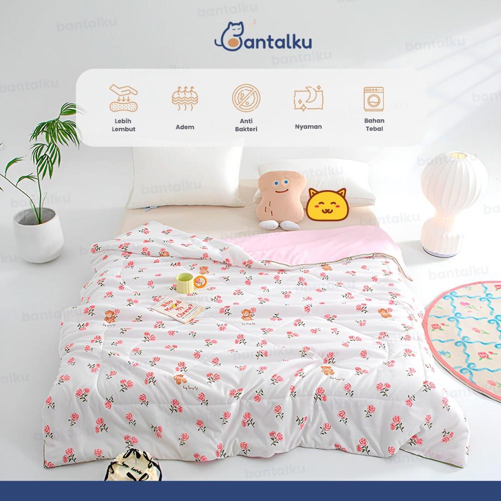 Bantalku - Selimut Bedcover Katun Seersucker Bedcover Deluxe 2 Tone Selimut Bedcover Only