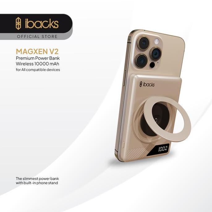 Ibacks Magxen V2 Powerbank wireless 10000mah Travel to Go compatible for handphone/ smartwatch/ TWS 
