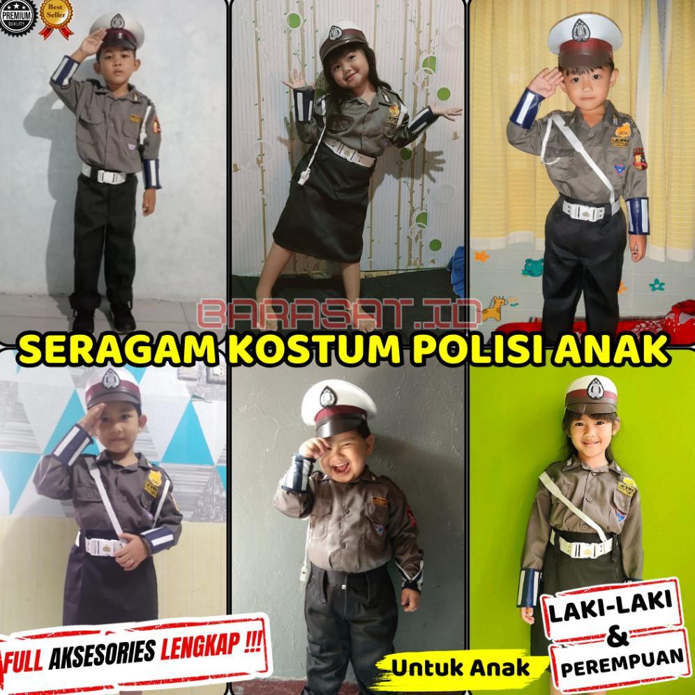 Baju Lengkap Perayaan Fashion Show Polisi Anak Pilot Sekolah Tk Sd Paud Full Aksesories  Cewek Cowok