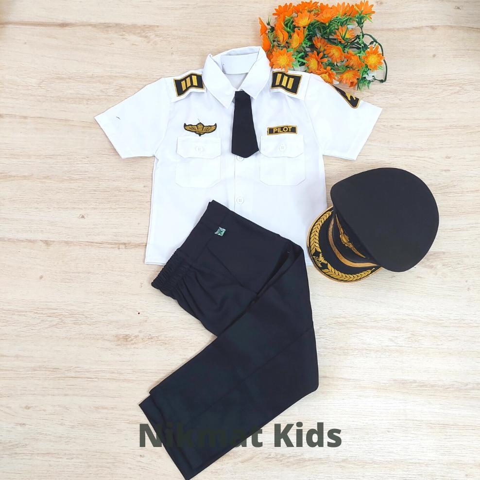 Baju Pilot Anak Laki Laki Seragam Profesi Pilot Pesawat Anak Kostum Pilot Baju Karnaval Tk Paud