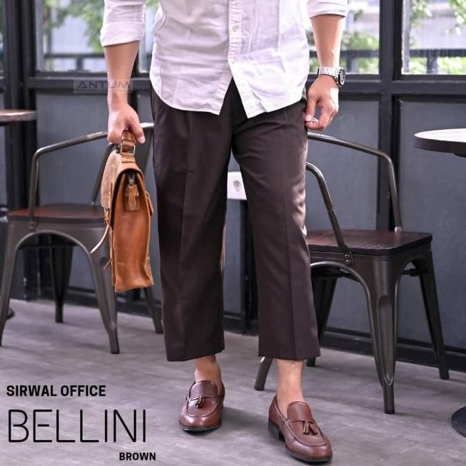 Thebest- Sirwal Office Bellini Black ANTUM Celana Sirwal Kantor Cingkrang Hitam