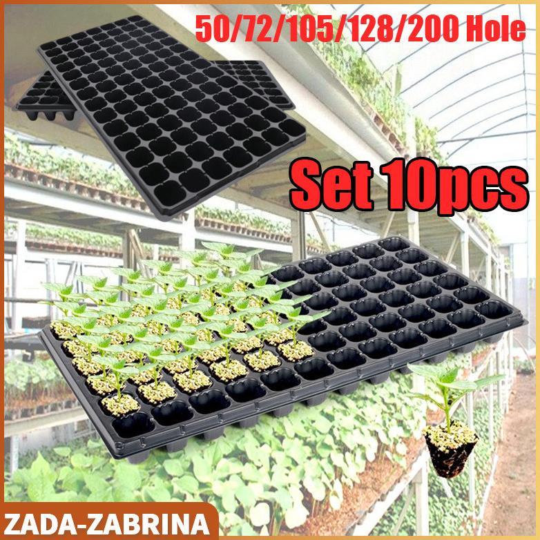 Bisa Cod 10 Pcs Tray Semai / 50 / 72 / 105 / 128 / 200 Lubang Pot Hidroponik Potray Seedling Pot Tra