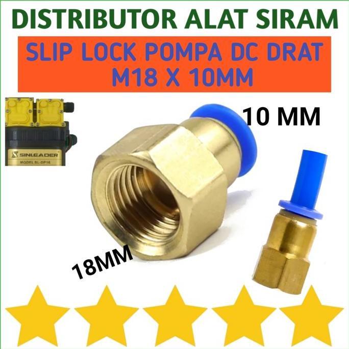 Fitting Pneumatic M18 X 10Mm Nepel Pompa Dc Drat 18Mm Selang Pu 10 Mm