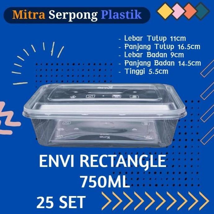 Thebest- Thinwall Envi Rectangle 750ML isi 25 set