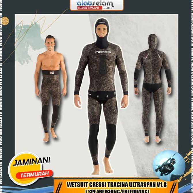 Wetsuit Cressi TRACINA Ultraspan V1.8 ( Spearfishing/Freediving) / Pakaian Selam Freediving / Spearf