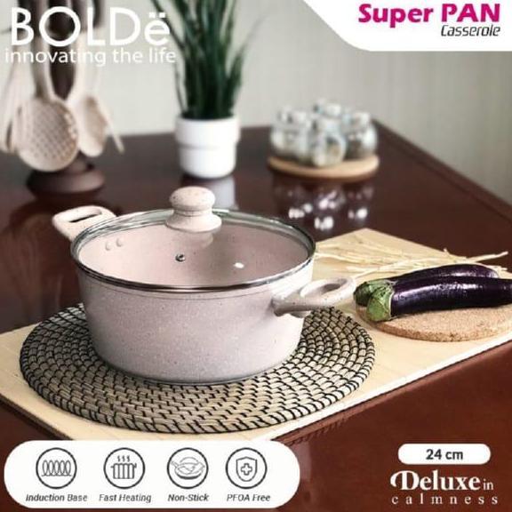 Terpopuler- Bolde Super Pan Casserole Beige 24Cm Panci Rebus Tutup Kaca