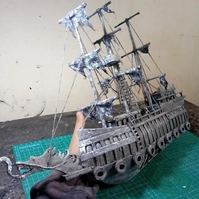 Dekorasi Aquarium Kapal Bajak Laut Naga 50 Cm