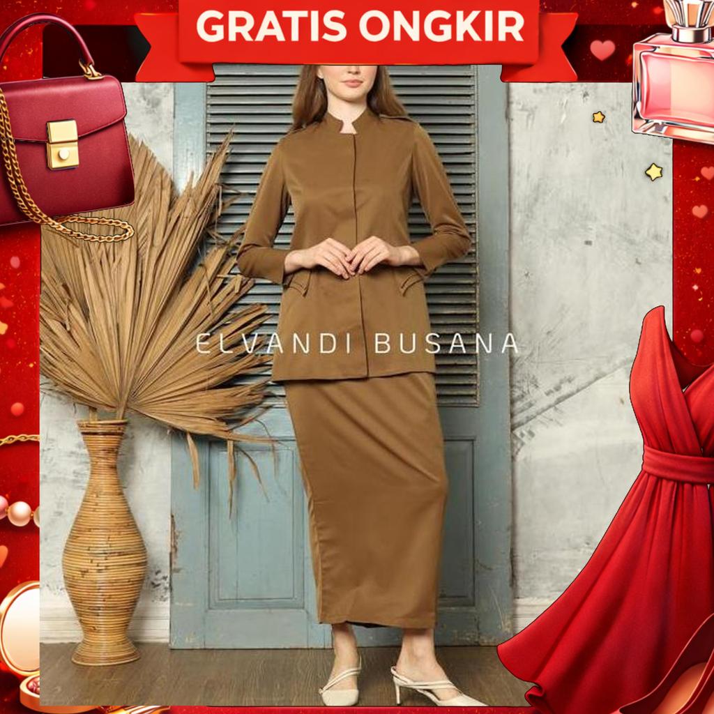 Setelan Jas Wanita Blazer Model Polos Seragam Guru Baju Pns & Pemda - 6609 Setelan Celana Dan Rok Sp