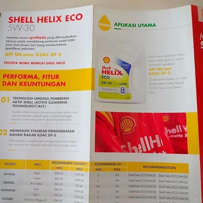 Olinol- Paket Oli Shell Helix Eco 5W-30 + Filter Oli Datsun Go/ Go+ Panca