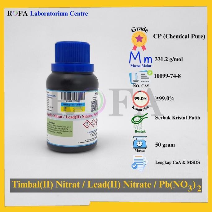 Taman- Timbal(Ii) Nitrat / Lead(Ii) Nitrate / Pb(No3)2 Cp 50 Gram