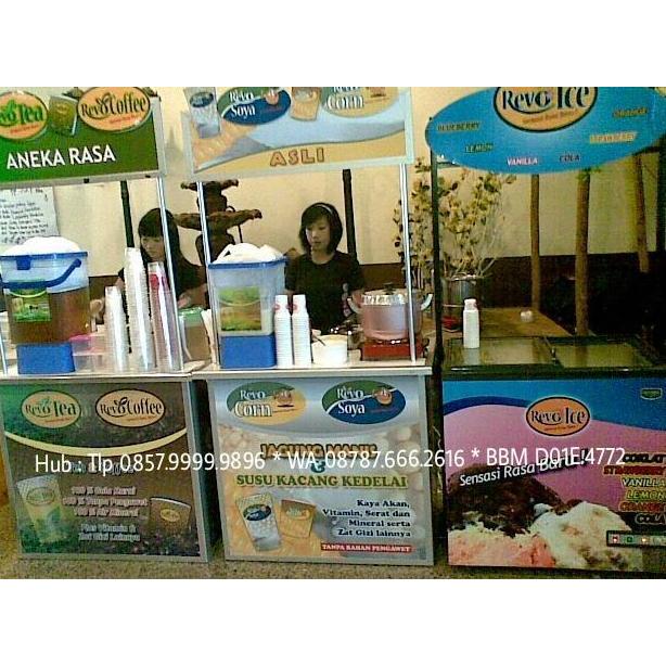 Terlaris Gojek.. Stand Es Kepal Milo Booth Meja Lipat Promosi Portable Etalase