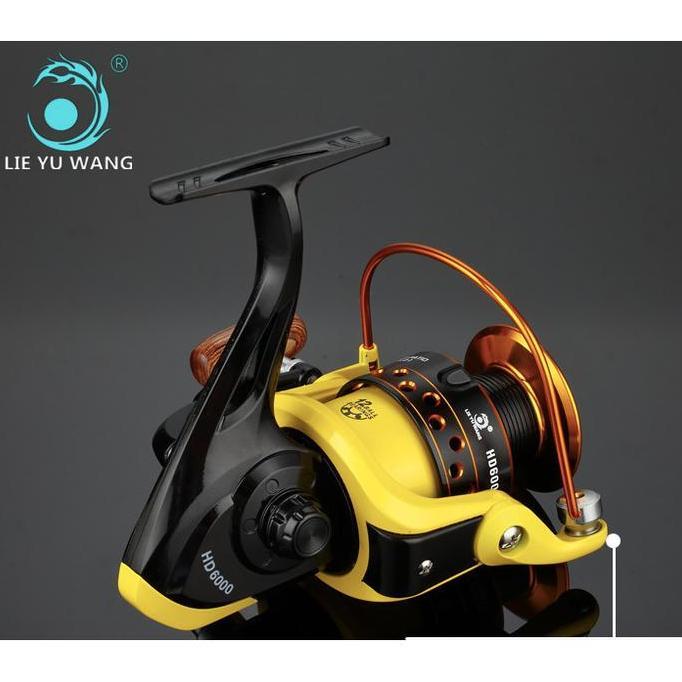 Fhistik- Reel Kuning Spool Metal 12Bb Hd Series Lieyuwang 1000-7000