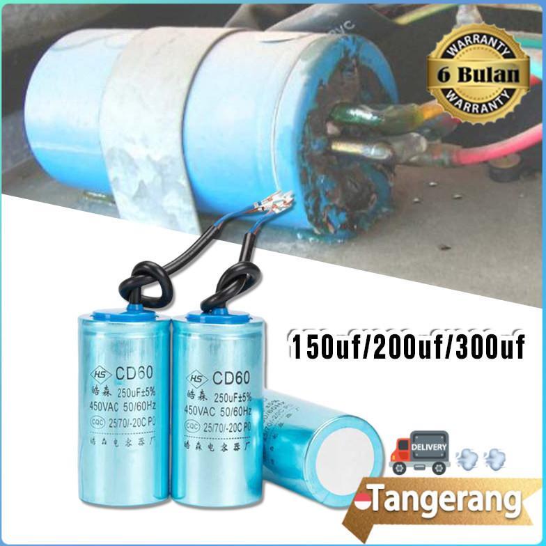 Kapasitor Start Cd60 450v 100uf / 200uf / 300uf untuk Motor Dinamo