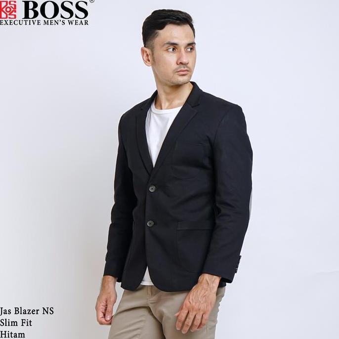 BOSS Jas Blazer Casual NS Slim Fit Hitam