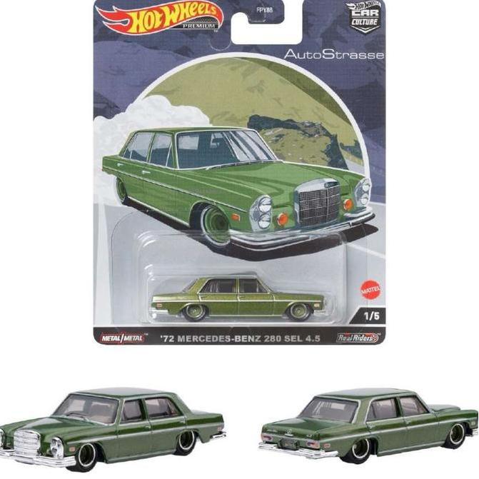 Hot Wheels 72 Mercedes Benz 280 SEL 4.5 Hijau Auto Strasse PREMIUM