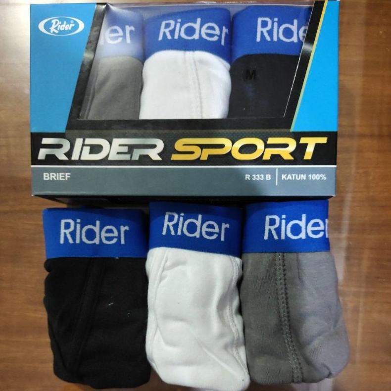 CELANA DALAM PRIA RIDER SPORT 333 + 1 MASKER BAGUS  / CD RIDER SPORT / KANCUT RIDER SPORT 3PCS