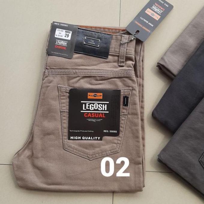 Celana Pria Panjang Legosh Kualitas Original Tebal Cream Mocca Abu Formal