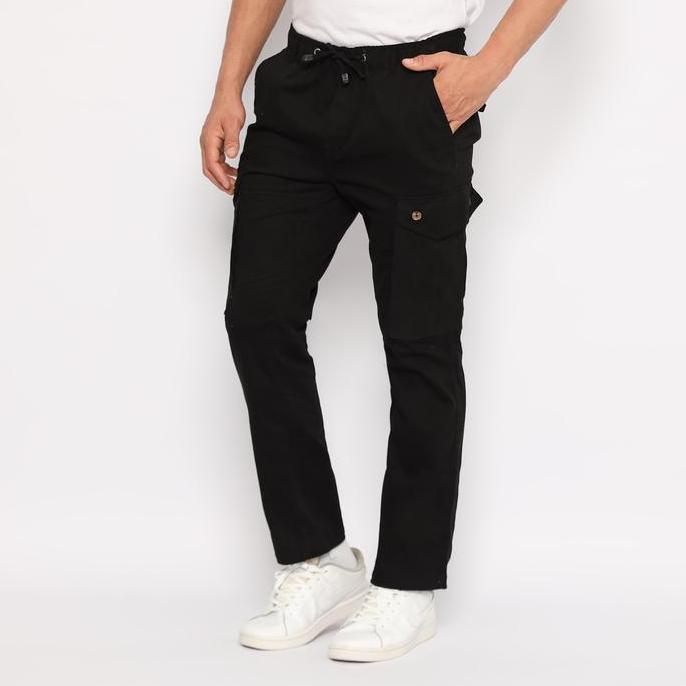 Guteninc - Celana Kargo Panjang Pria Leone Cargo Pants Black