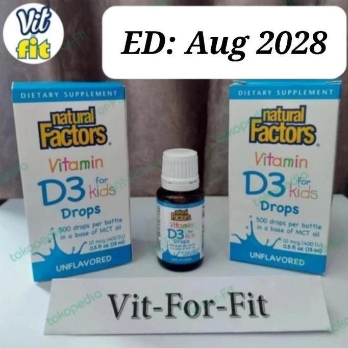 Natural Factors D3 400 iu for kids drops - 15 ml || D3 400iu kid anak