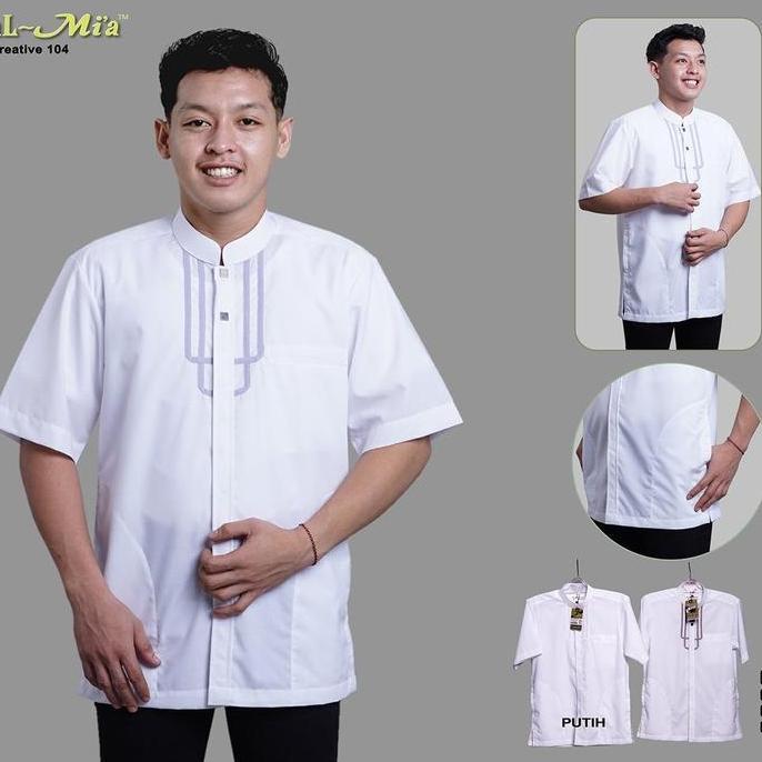 NEW BAJU KOKO AL MIA CREATIVE PENDEK PUTIH