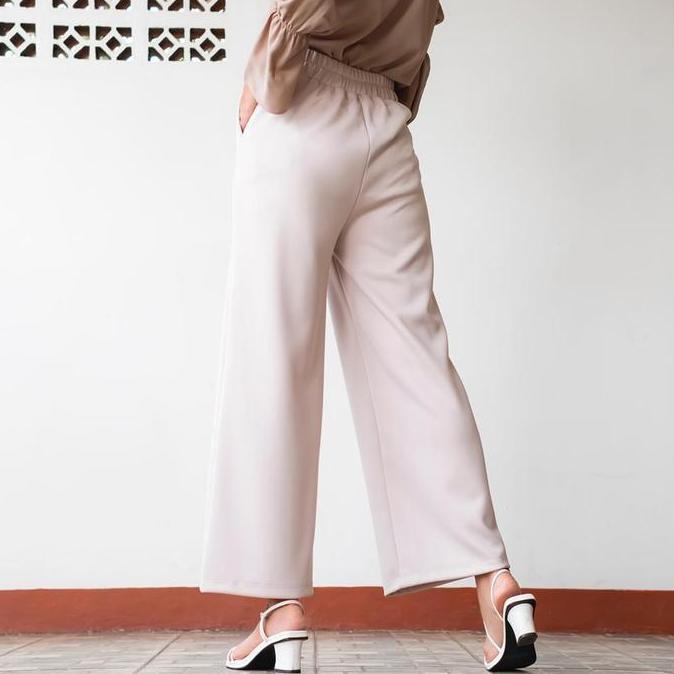 Yurima- Haymeestore Celana Kulot Jumbo Bawahan Highwaist Wanita Bawahan Kulot Premium Aplikasi Kanto