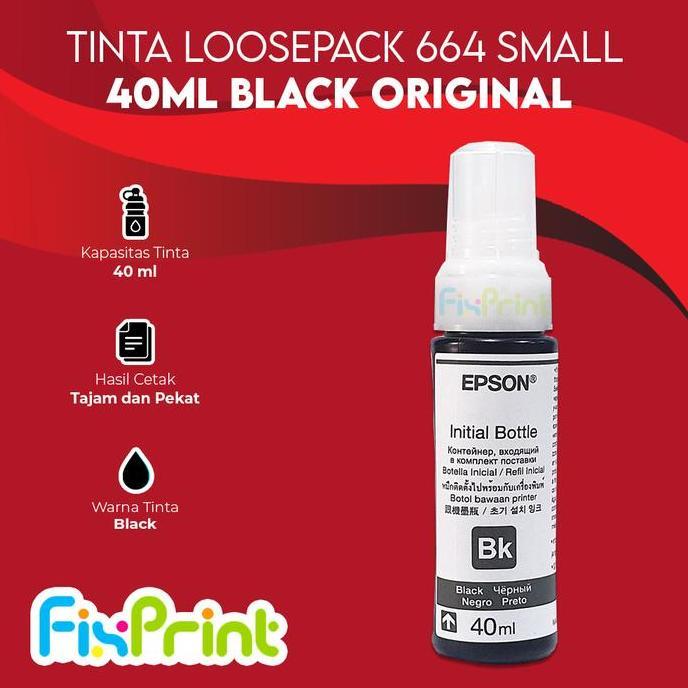 Solid- Tinta Epson 664 Loosepack 40Ml Black Cyan Magenta Yellow Original