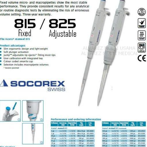 Baru Socorex Micropipet Fixed 250 Ul /  Mikropipet Fixed Socorex / Mikropipet Fix 250 /  Acura 815 /