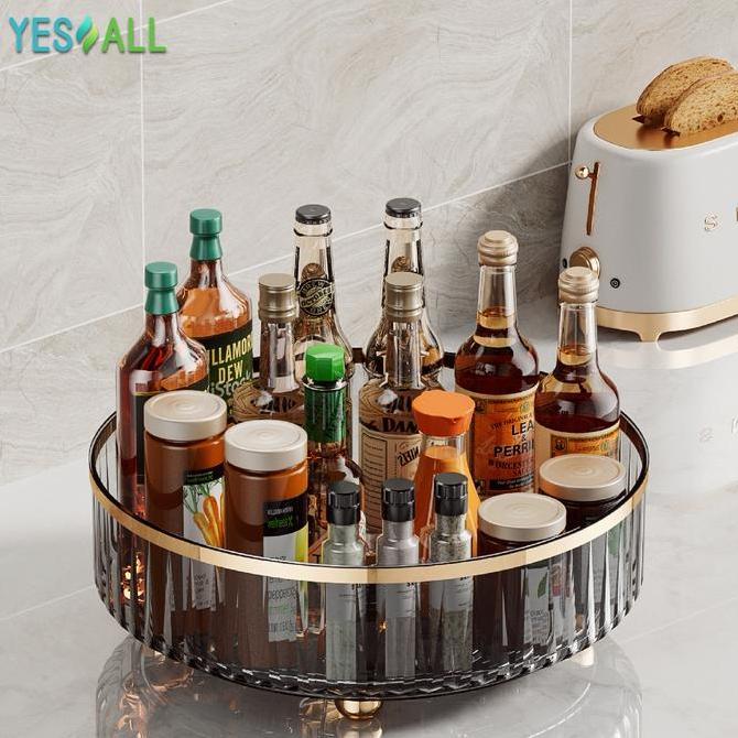 Saveulti- Yesall Rotating Storage Dark - Rak Kosmetik Aesthetic Tempat Make Up Skincare Cosmetic Bum