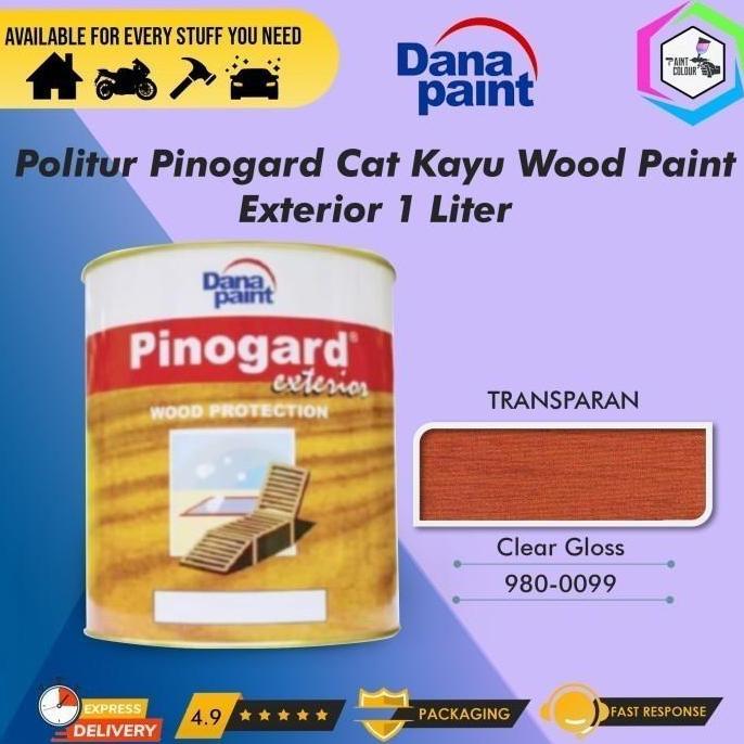 Carecar- Politur Pinogard Cat Kayu Wood Paint Exterior 1 Liter - Clear Gloss