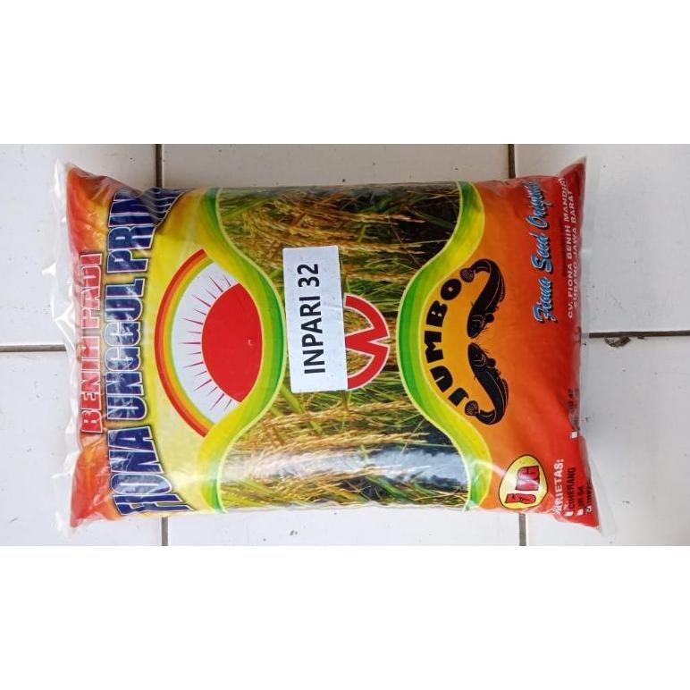 Bisa Cod Benih Padi Inpari 32 Jumbo Bersertifikat Label Ungu Kemasan 5Kg >>