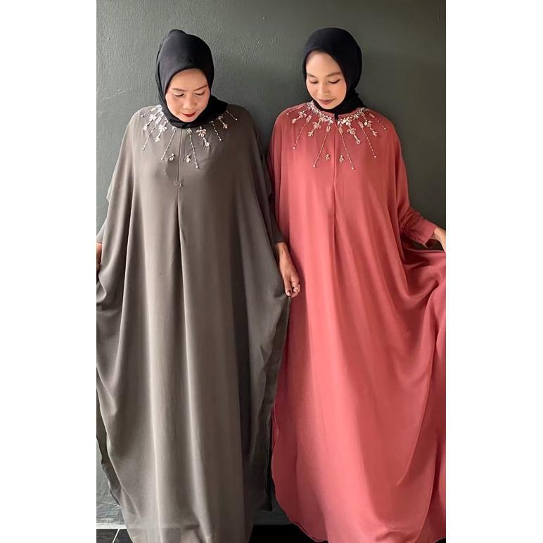HOT PRODUCT Jihan Kaftan Lengan Kerut Ceruti Payet Mewah